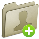 Icon of folder with avatar and plus sign